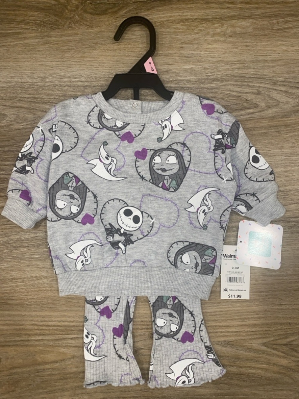 The Nightmare Before Christmas Baby Gray Pajama Set - Jack & Sally